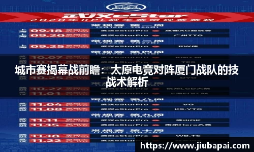城市赛揭幕战前瞻：太原电竞对阵厦门战队的技战术解析